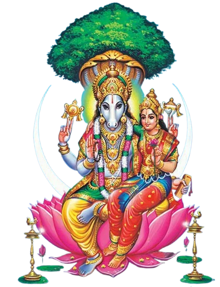 Lord Hayagreeva with Goddess Lakshmi